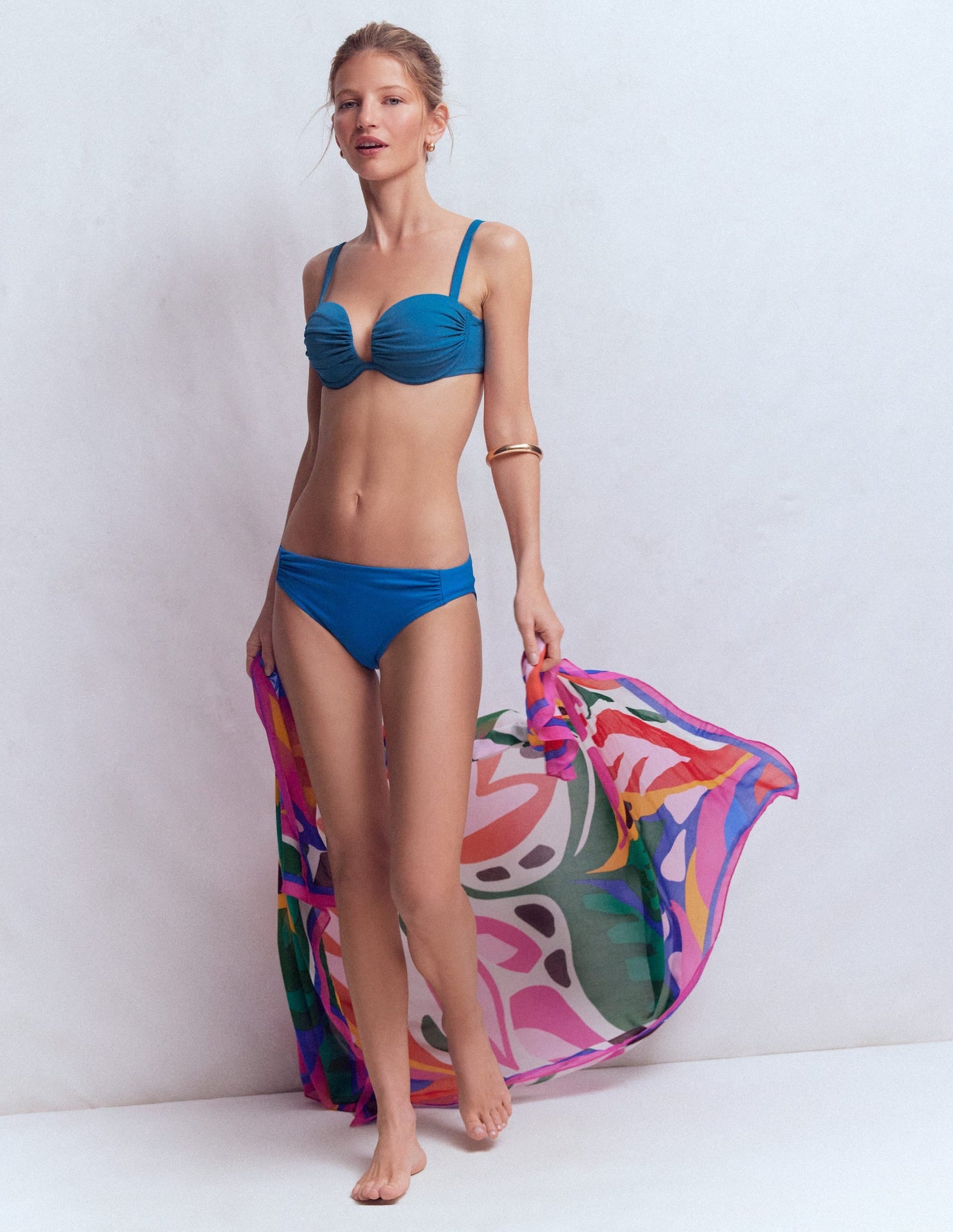 Pleated Cup Bikini Top-Oceanside