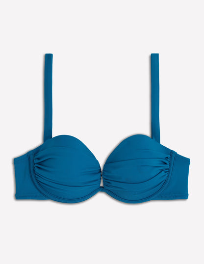 Pleated Cup Bikini Top-Oceanside