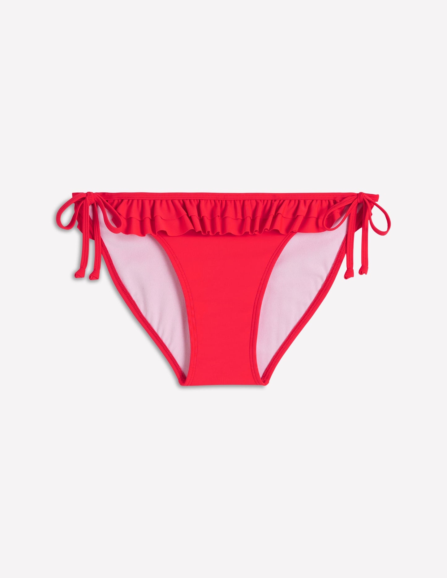 Ruffle Bikini Bottoms-Fiery Coral