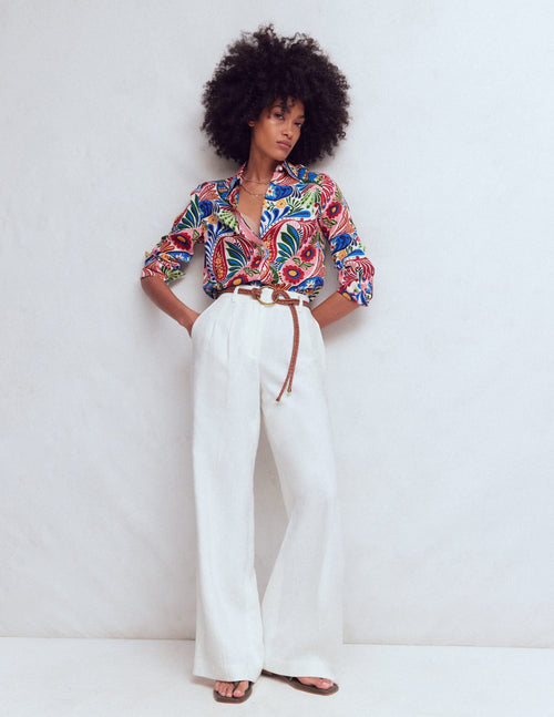 Sienna Linen Shirt-Multi, Enchanted Paisley