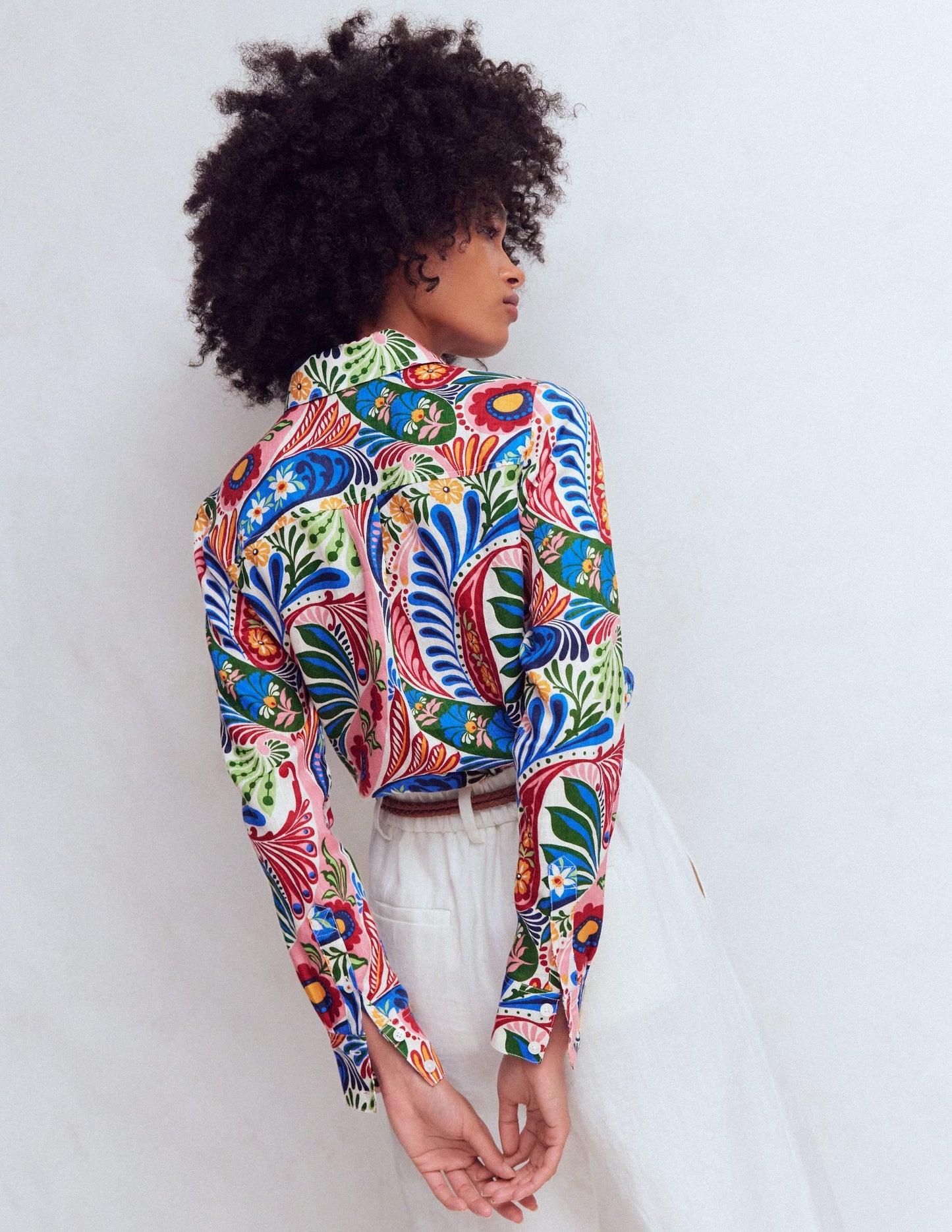 Sienna Linen Shirt-Multi, Enchanted Paisley