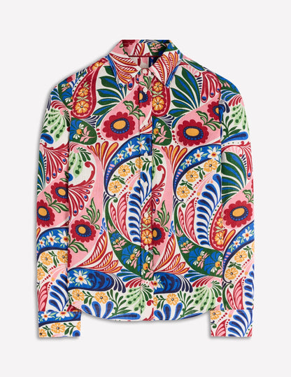 Sienna Linen Shirt-Multi, Enchanted Paisley