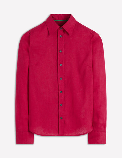 Sienna Linen Shirt-Pomegranate