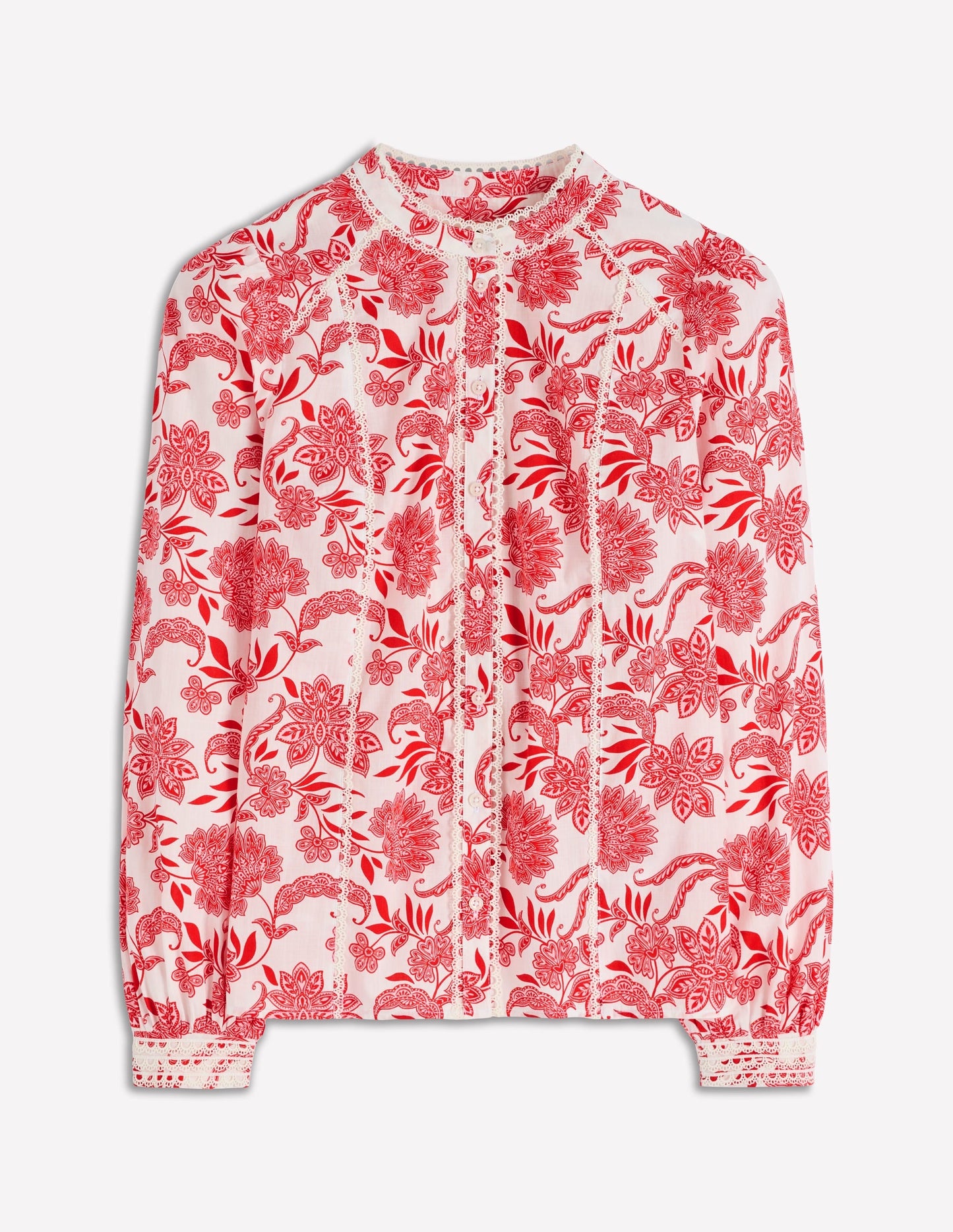 Rhea Trim  Insert Cotton Top-Pink, Elegant Blossom
