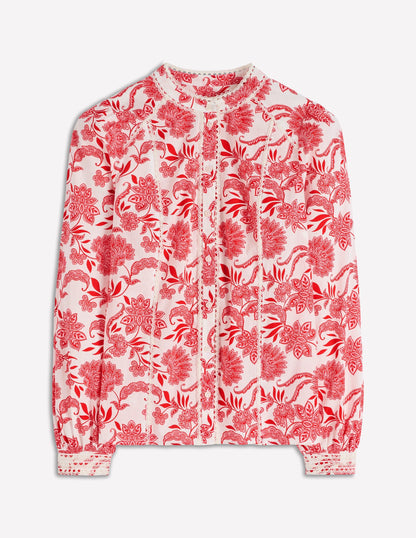 Rhea Trim  Insert Cotton Top-Pink, Elegant Blossom