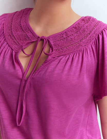 Edi Trim Detail T-shirt-Passion Flower