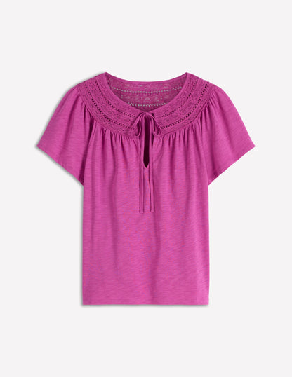 Edi Trim Detail T-shirt-Passion Flower