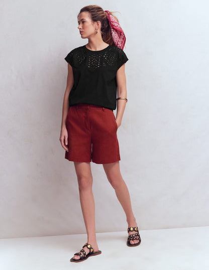 Willow Broderie T-shirt-Black Beauty
