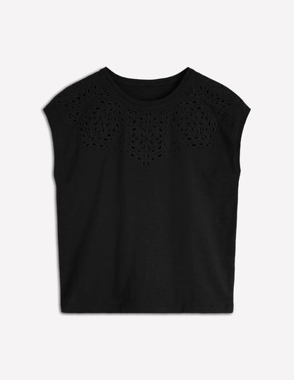 Willow Broderie T-shirt-Black Beauty