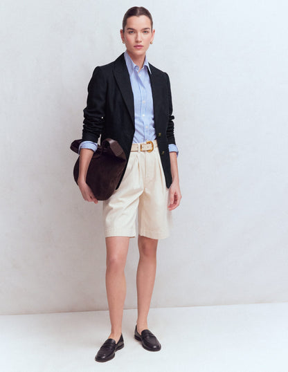 Stamford Linen Blazer-Navy
