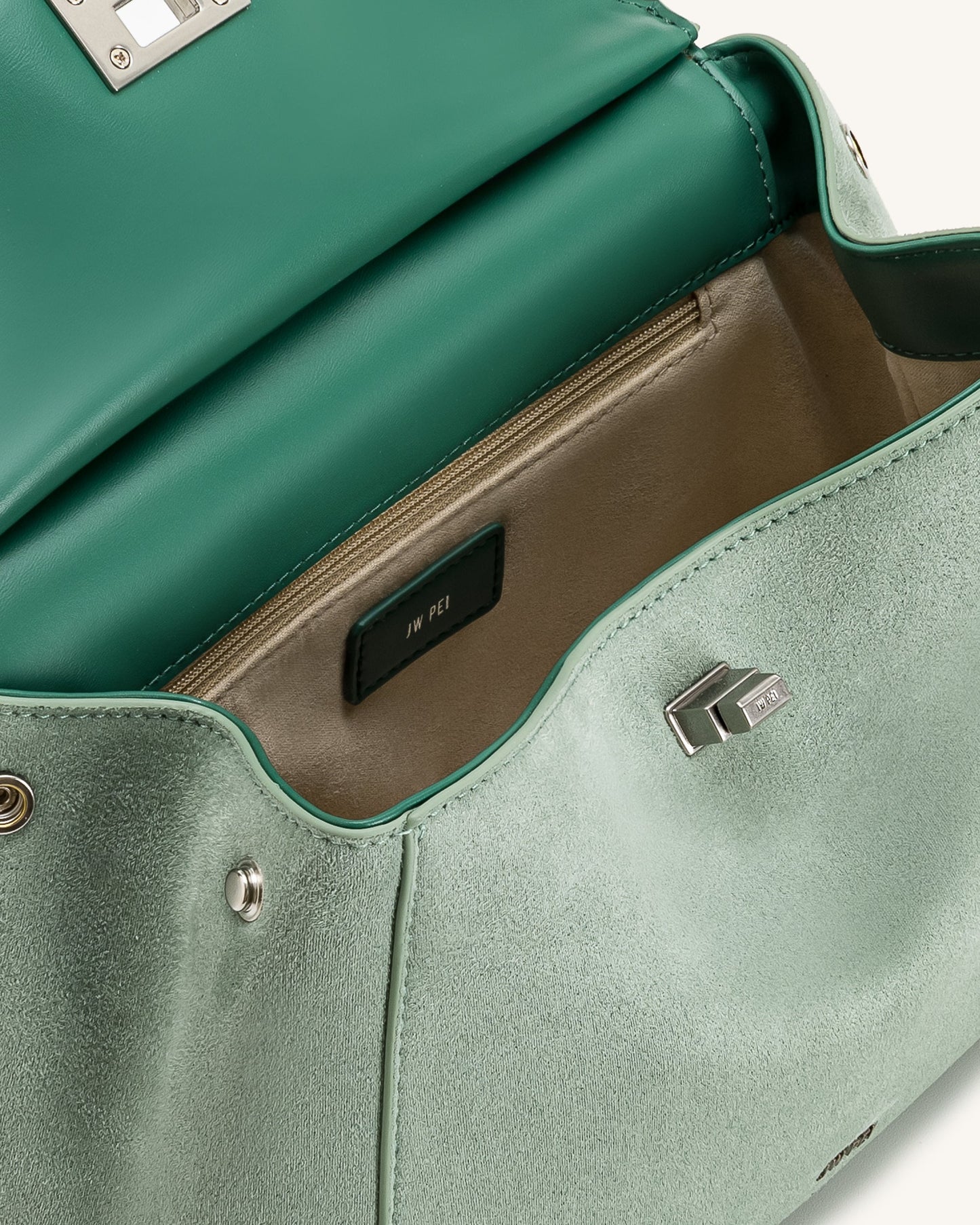 Lucia 經典仿麂皮手提包 - 抹茶綠