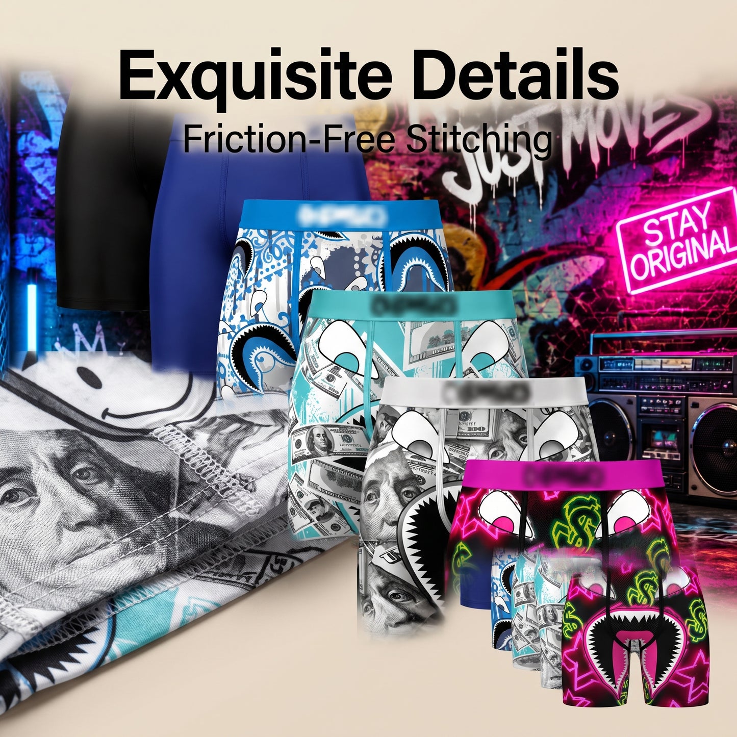 🩳Men's Novelty Graphic Long Leg Boxer Briefs