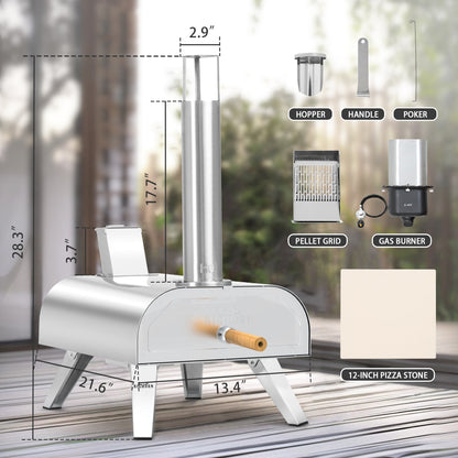 12" Pellet & Gas Pizza Oven