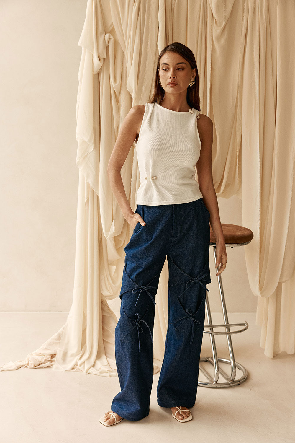 Poet Denim Pants - Dark Blue