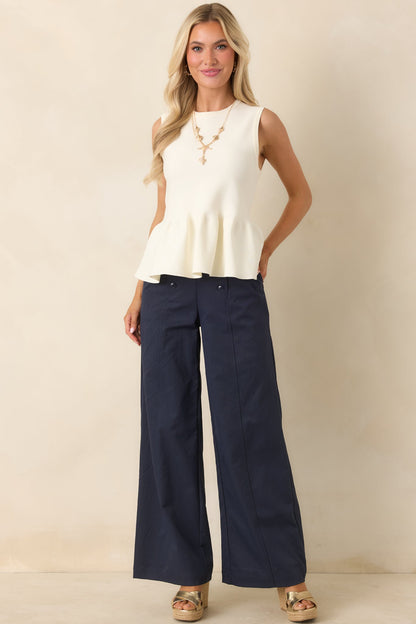 Hit The Mark Navy Wide Leg Pants