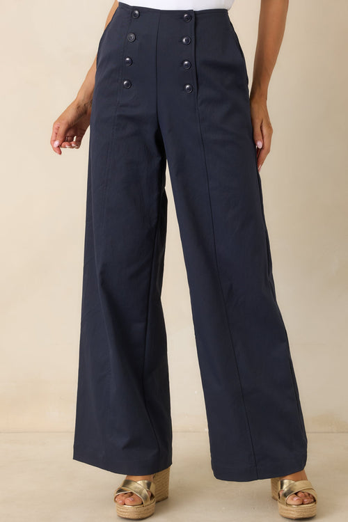 Hit The Mark Navy Wide Leg Pants