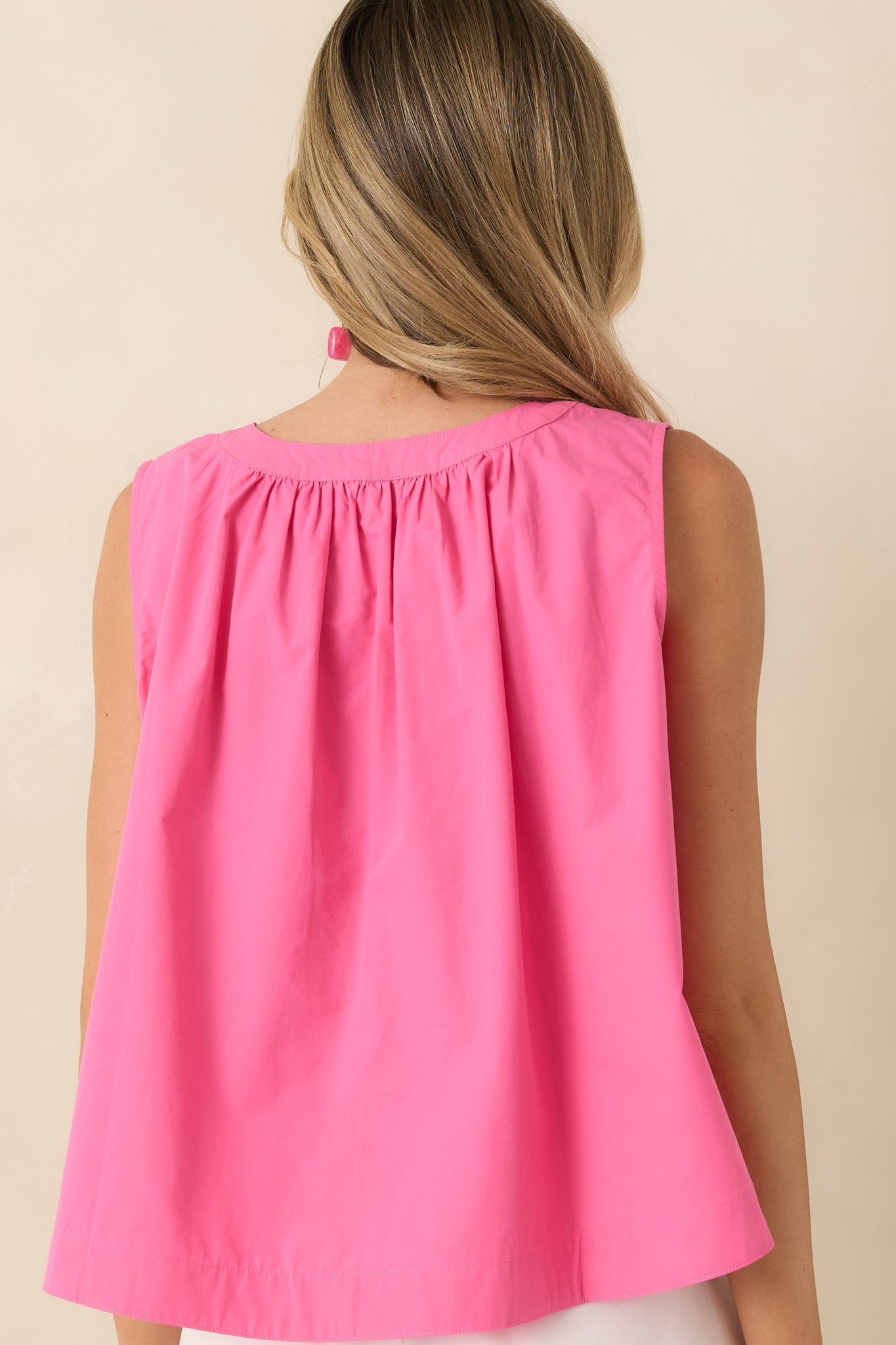 Prosperina Mara Pink Cotton Sleeveless Blouse