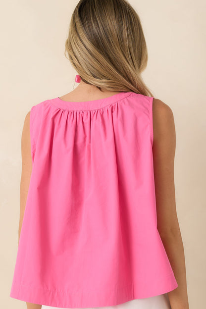 Prosperina Mara Pink Cotton Sleeveless Blouse