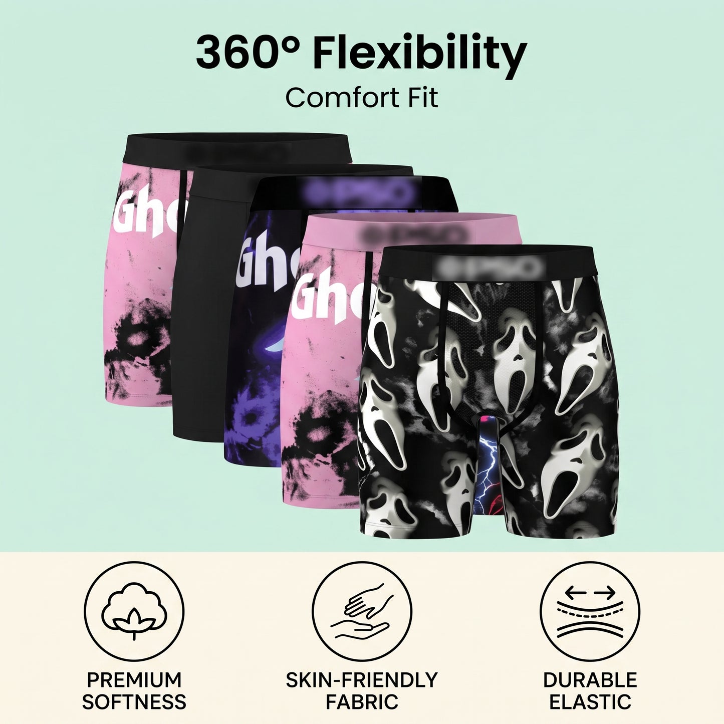 🩳Men's Novelty Graphic Long Leg Boxer Briefs