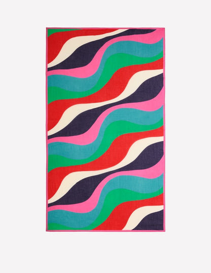 Printed Sarong Scarf-Multi, Rhythmic Wave