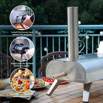 12" Pellet & Gas Pizza Oven