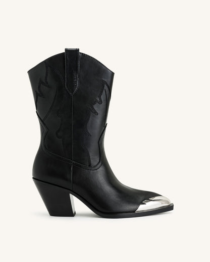 Riya 牛仔靴 - 黑色