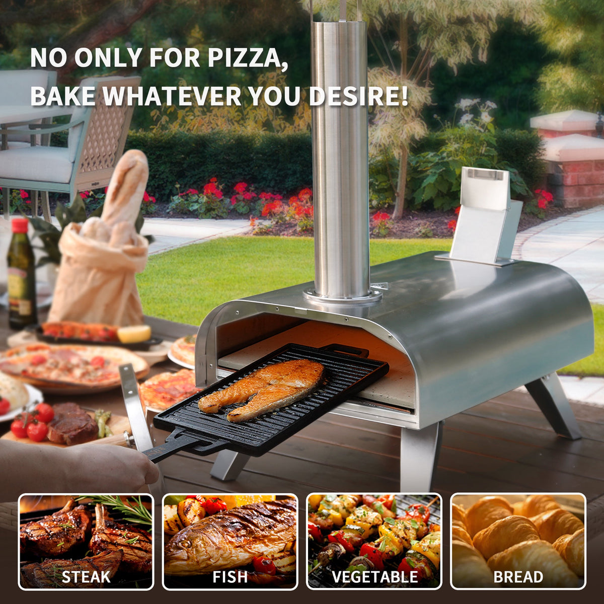 12" Pellet & Gas Pizza Oven
