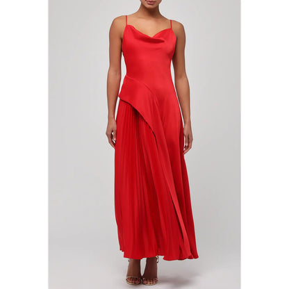 Lulus Raisa Pleated Side Maxi Dress
