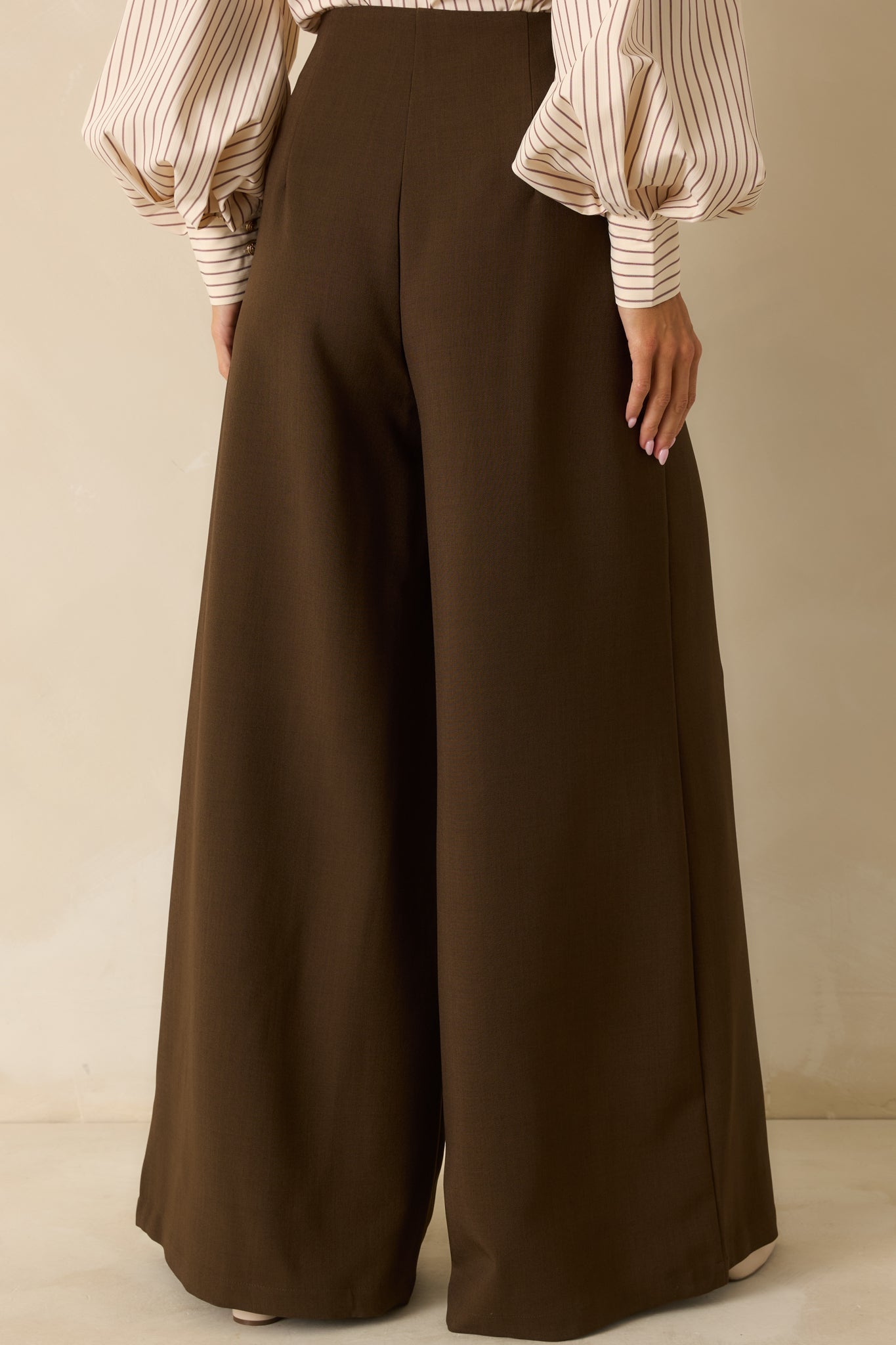 Chart the Course Dark Brown Wide Leg Button Pants