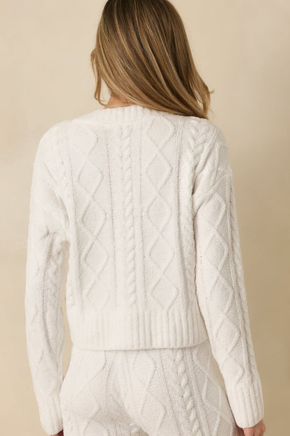 Z Supply Elsa Ivory Cable Knit Cardigan