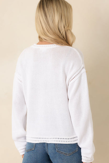 Z Supply White Bellami Cotton Sweater