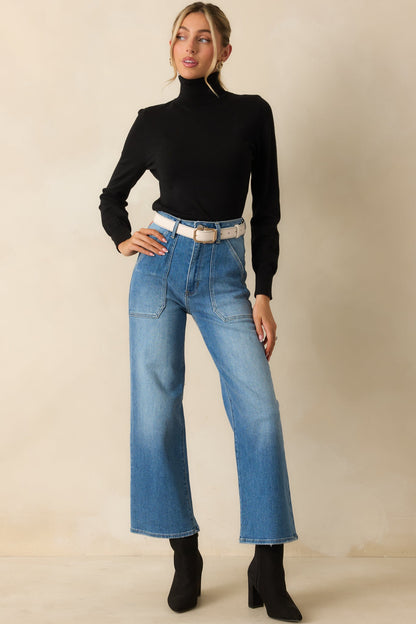 Comfortable Charm Black Turtleneck Sweater