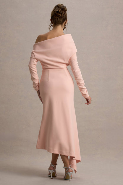 Lou | Pink One-Shoulder Asymmetric Maxi Dress