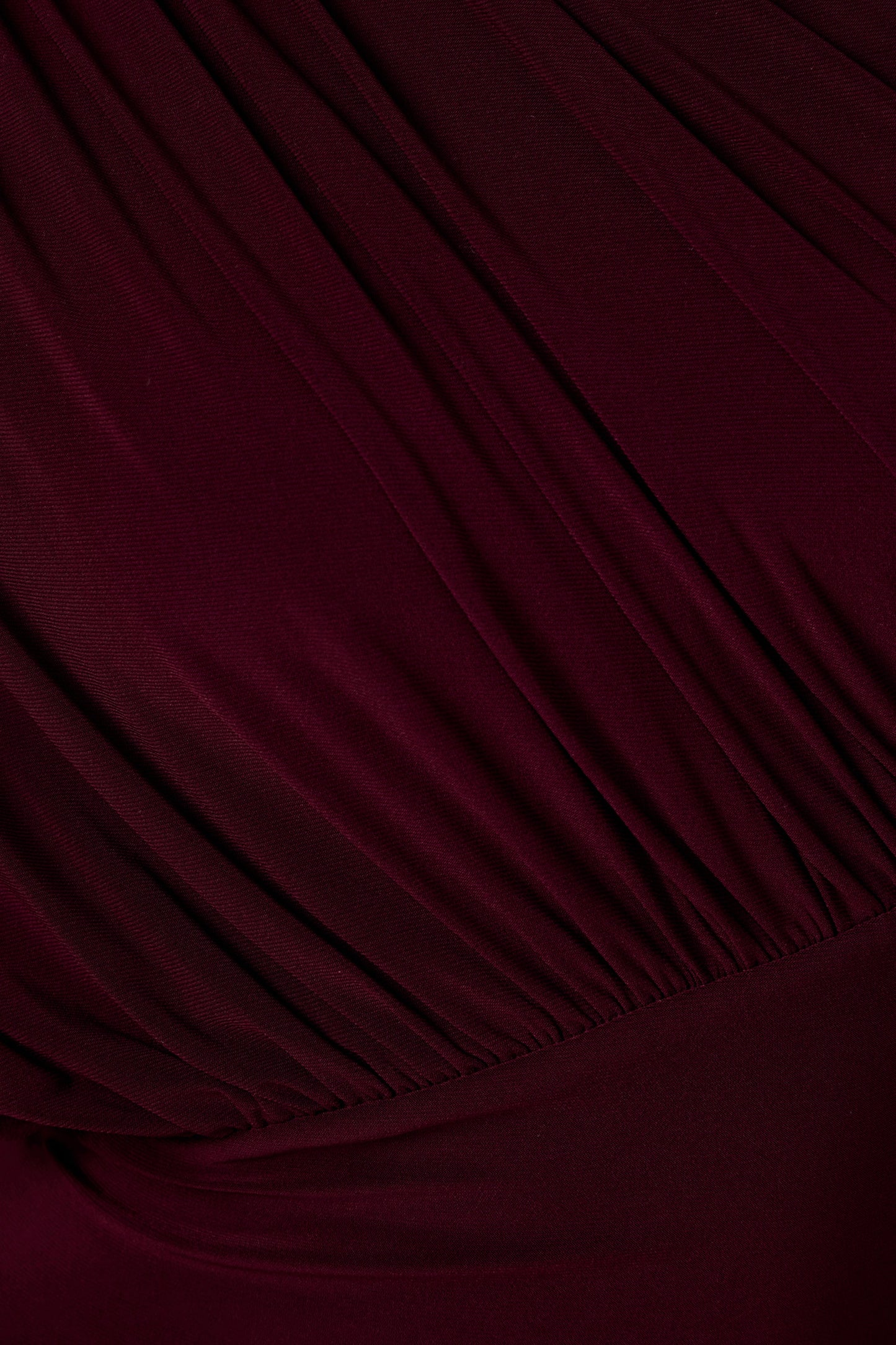 Kelsey | Burgundy Asymmetric-Neck Maxi Dress With Ruched Detailing