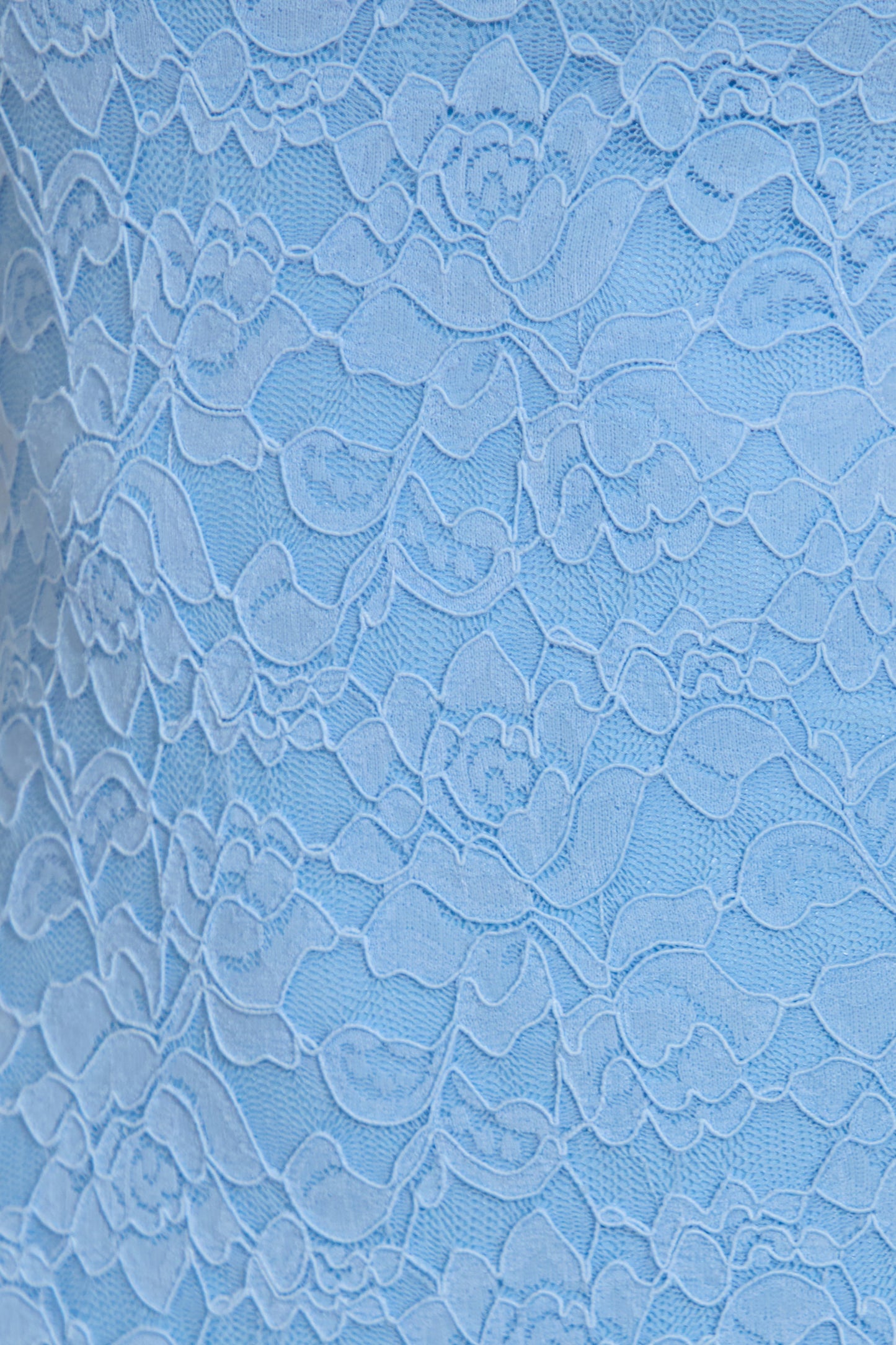 Massima | Light Blue Lace Bandeau Maxi Dress With Scarf-Detail