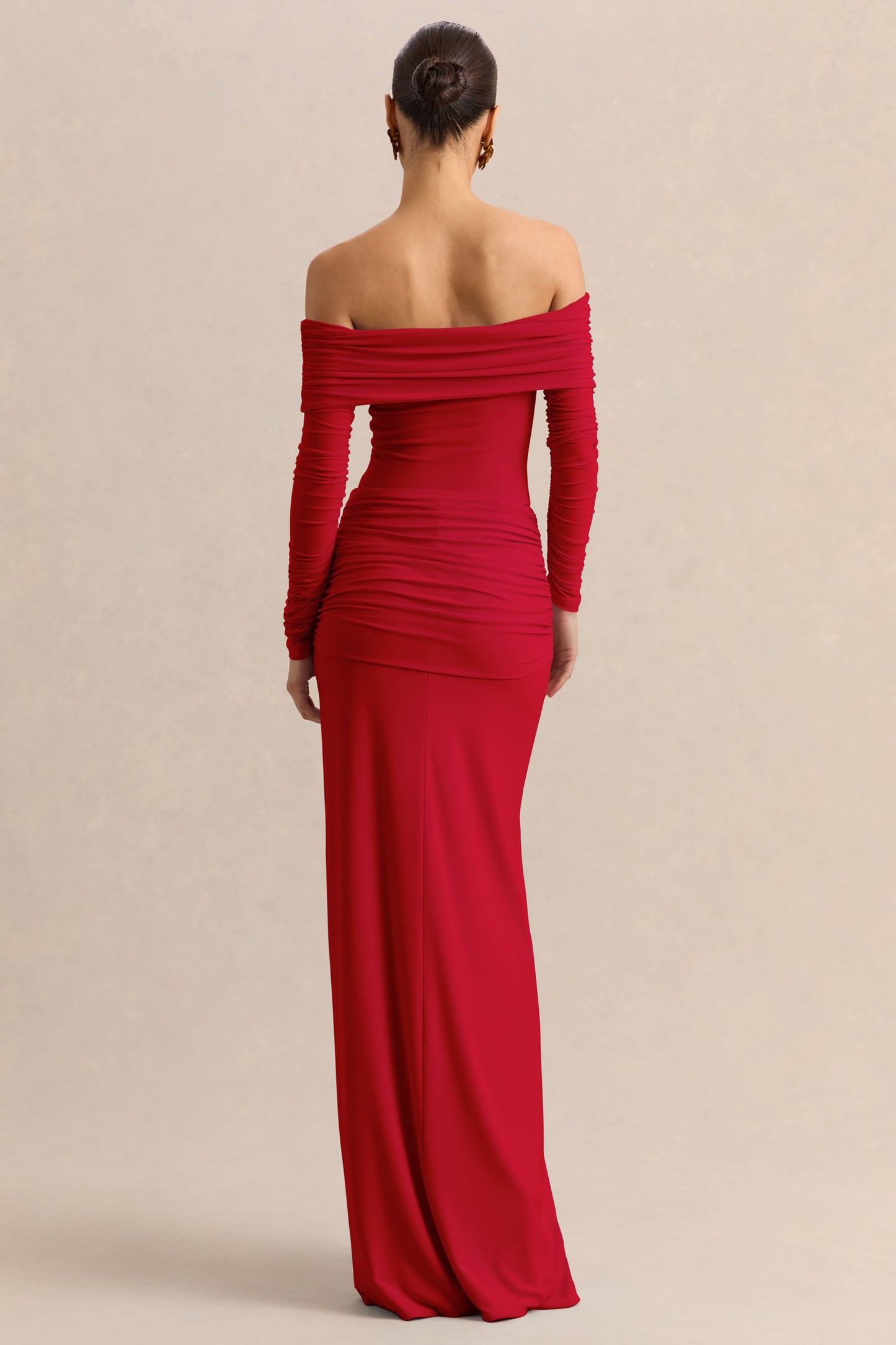 Flynne | Red Wrapped Maxi Skirt With Sash