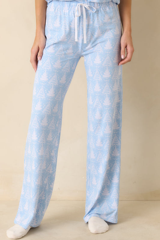 Blue Christmas Ice Blue Christmas Tree Pajama Pants