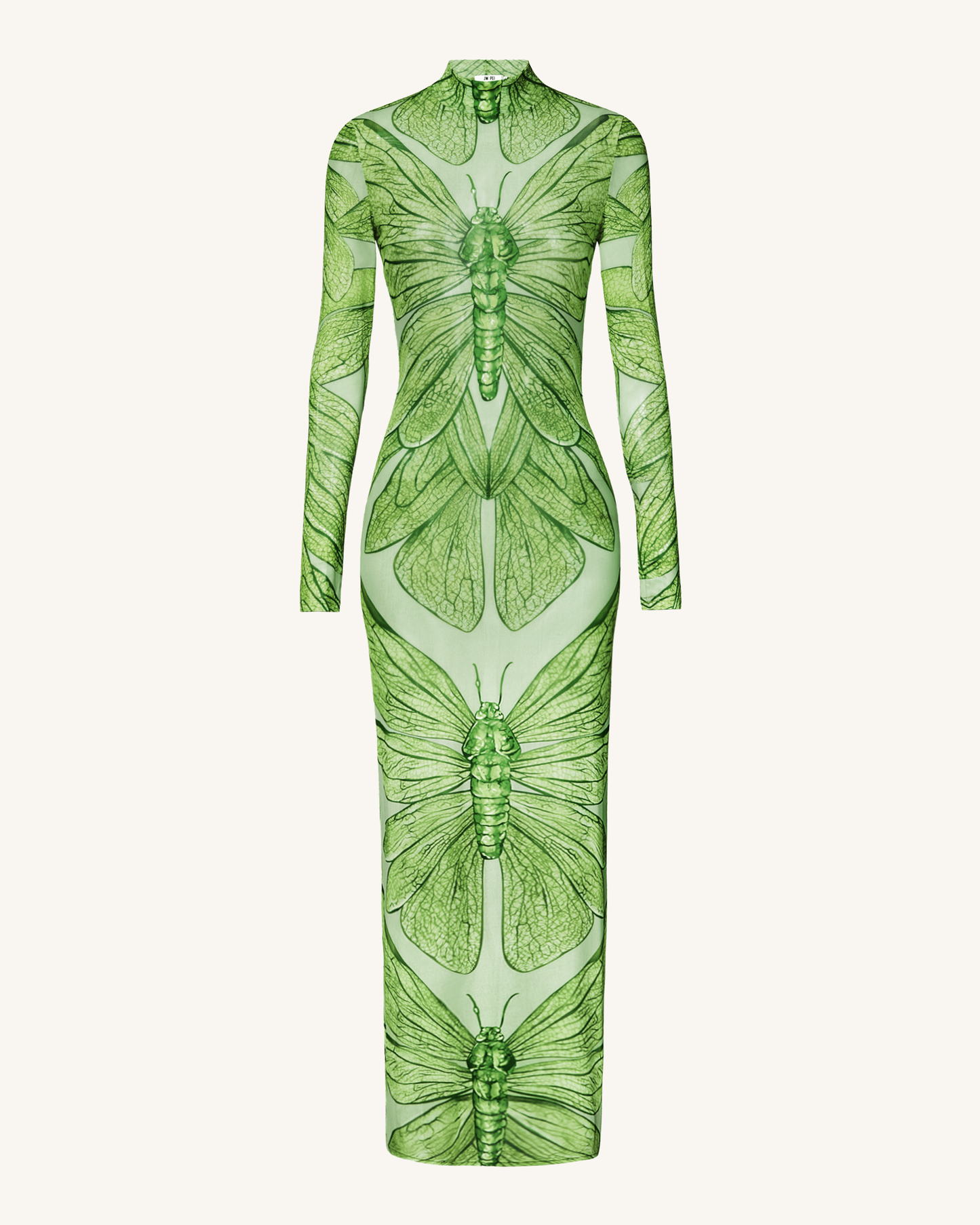 祖母綠蜻蜓薄紗禮服 - 綠色