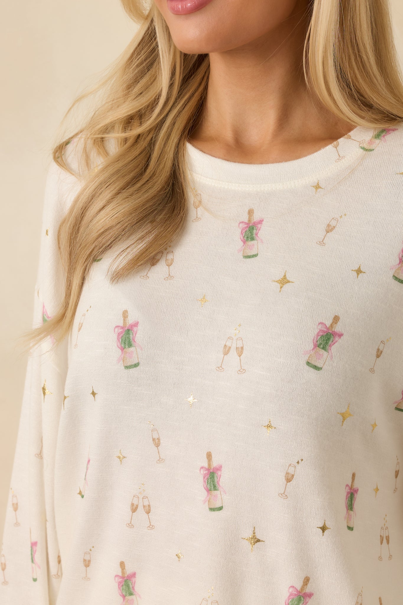 Z Supply Ivory Champs Long Sleeve Top