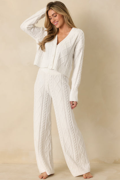 Z Supply Elsa Ivory Cable Knit Cardigan