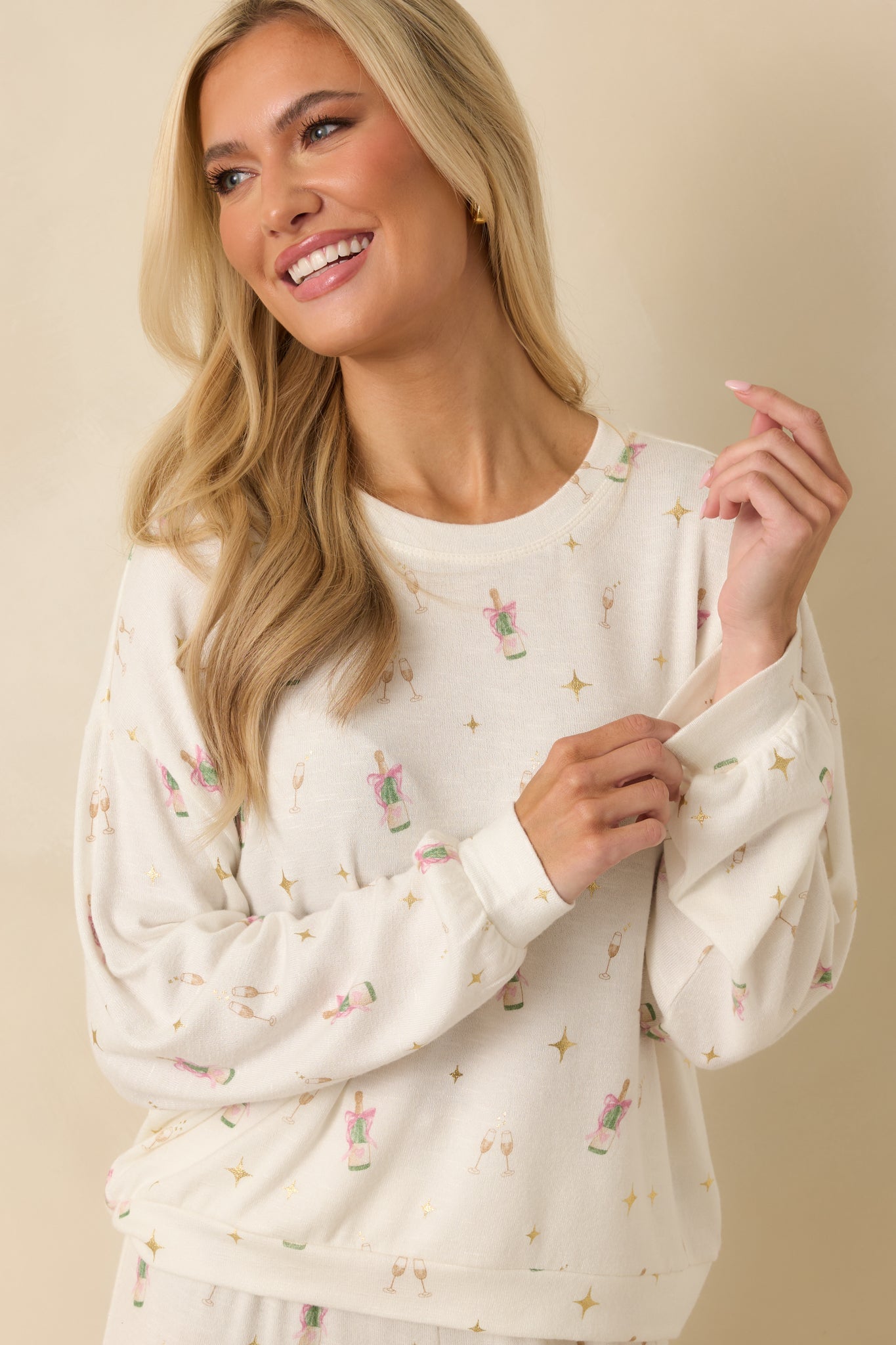 Z Supply Ivory Champs Long Sleeve Top
