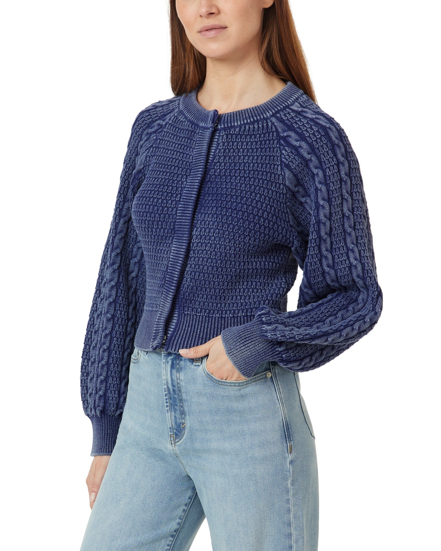 Washed Cable Cardigan