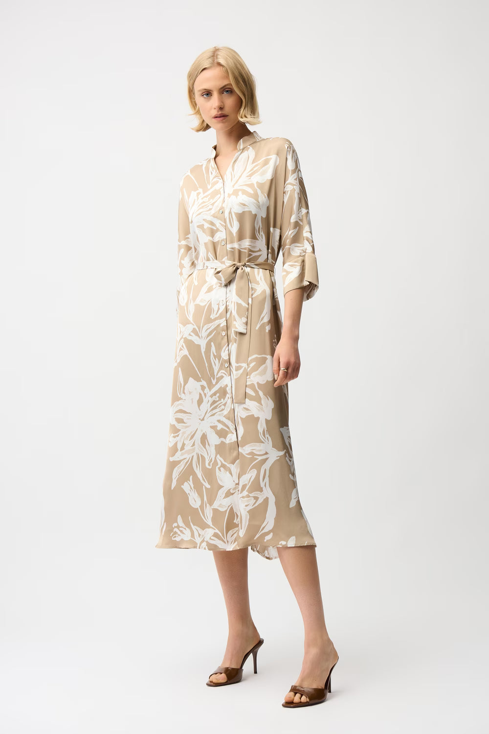 Joseph Ribkoff Floral Belted Shirt Dress
