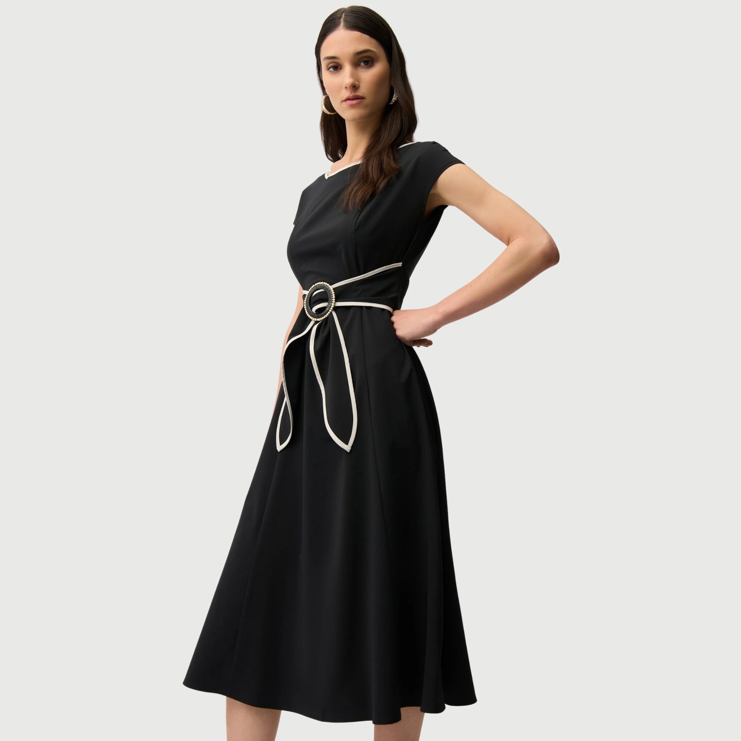 Joseph Ribkoff Stretch Woven Color Block Fit and Flare Dress