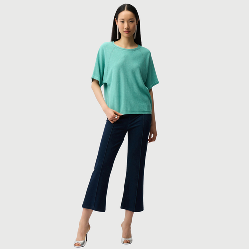 Joseph Ribkoff Knit Denim Cropped Flare Pant