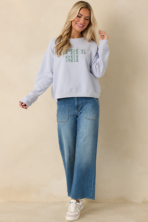 Après Ski Light Blue Crewneck Raglan Sweatshirt