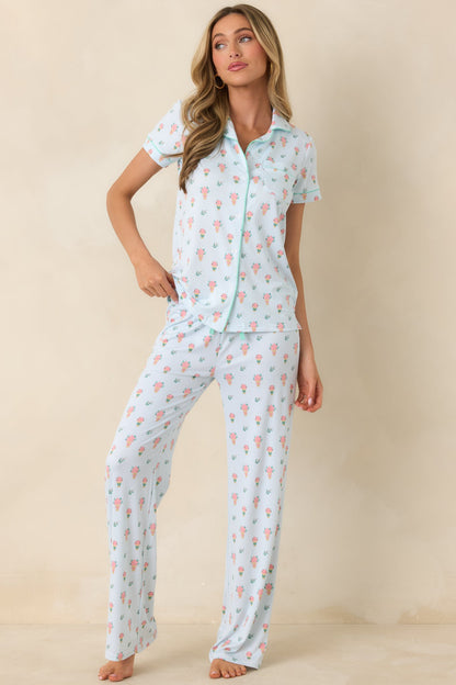 Mint to Be Mine Mint Green Multi Floral Pajama Pants