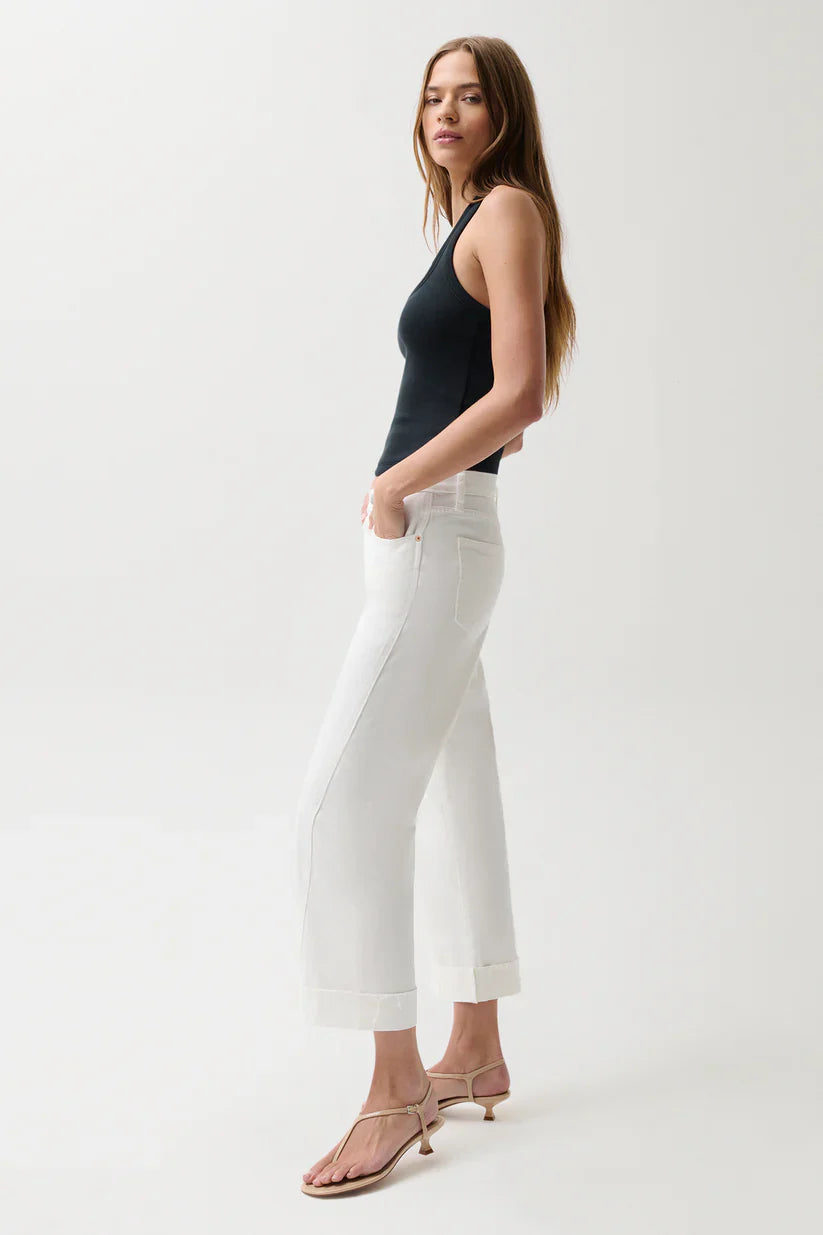 PISTOLA Kacey Mid Rise Cuffed Straight Jean
