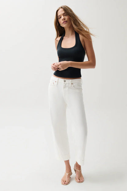 PISTOLA Kacey Mid Rise Cuffed Straight Jean