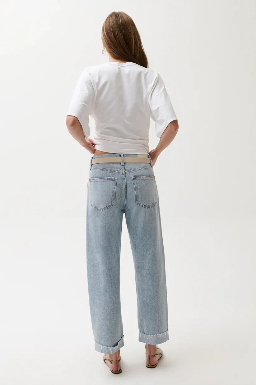 PISTOLA Kacey Mid Rise Cuffed Straight Jean
